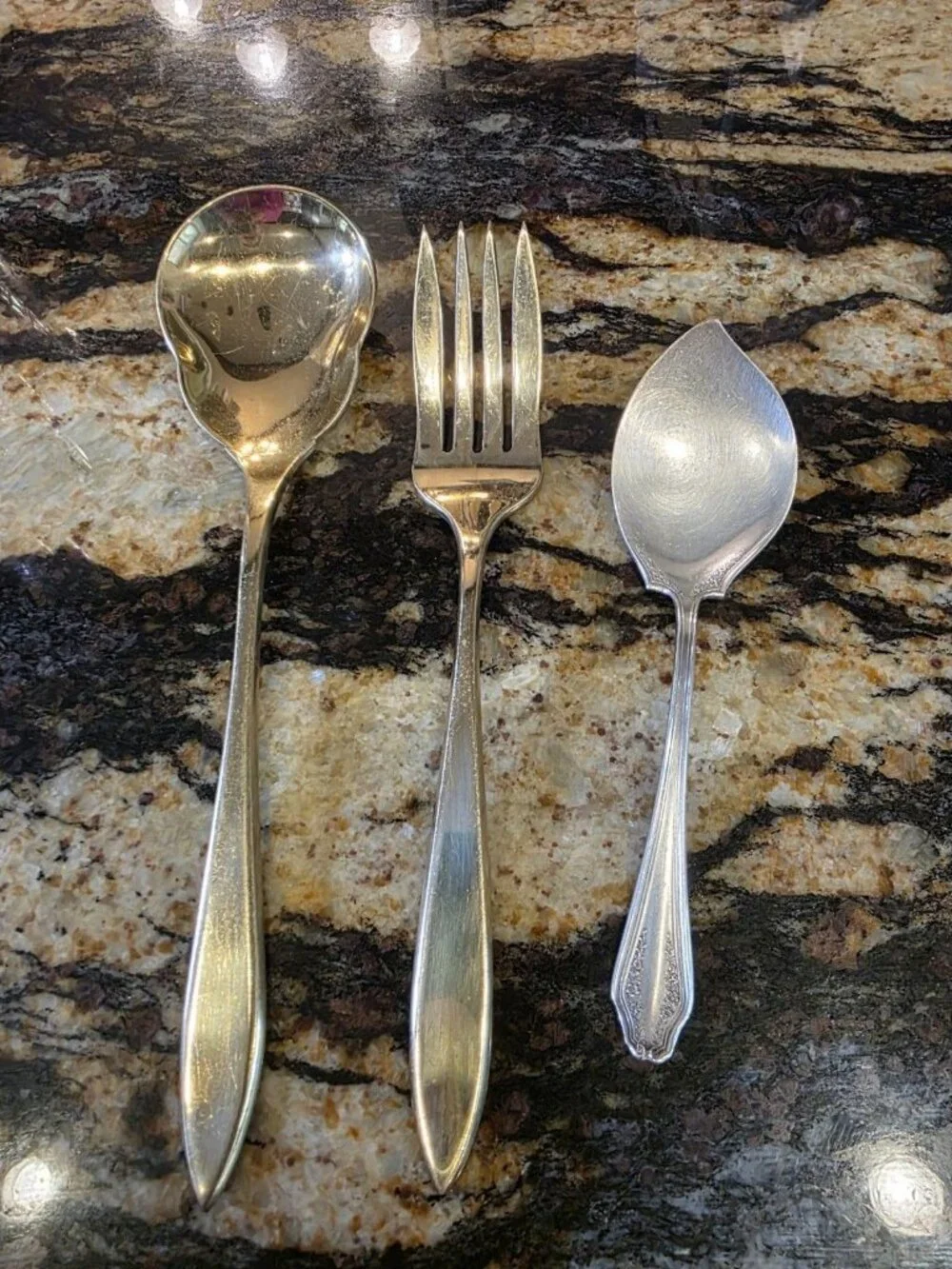 Dirilyte Service Pieces Spoon Fork w Rodgers and Bro Serving Spoon
